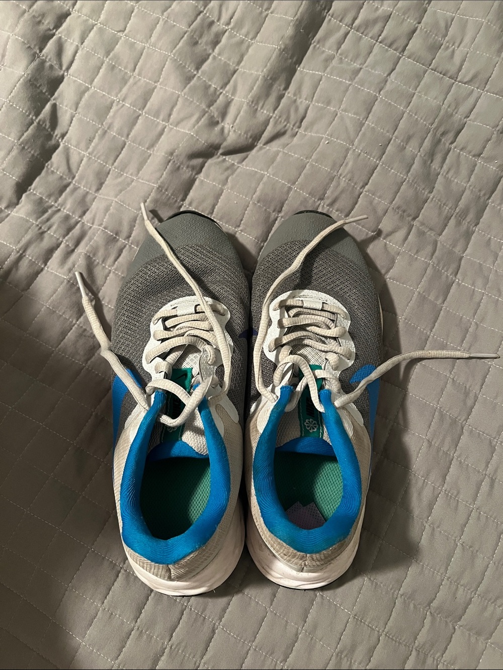 Nike Kids Gray and Blue Sneakers